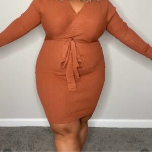 Grace Karin Terracotta Long Sleeve Dress